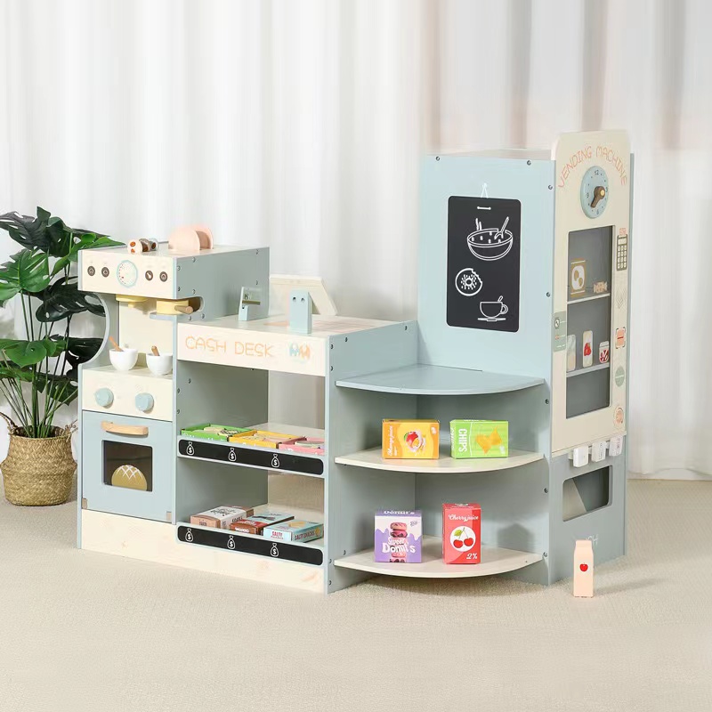 Kids Toys In Store - Çocuklar İçin Ahşap Market Oyun Seti,