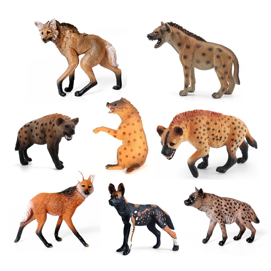 Kids Toys Dog - Gerçekçi Plastik Yaban Hayatı Sırtlan, Yaban